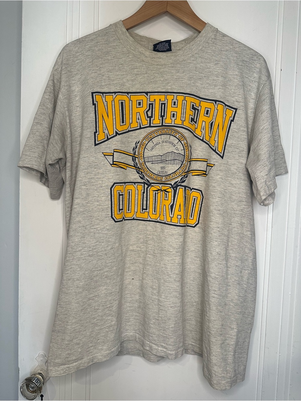 Vintage 90s Northern Colorado Graphic Short-Sleeve Tee - Gray Jansport
